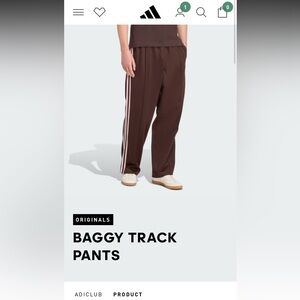 Adidas Originals Brown Track Pants Pink Stripes